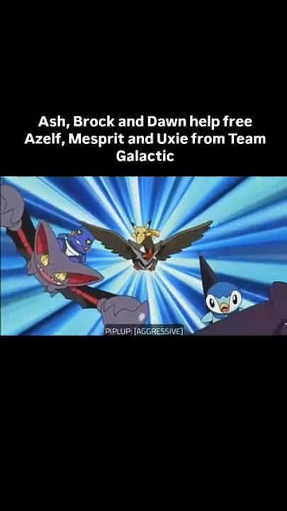 Ash, Brock and Dawn help free Azelf, Mesprit and Uxie from Team Galactic,..
