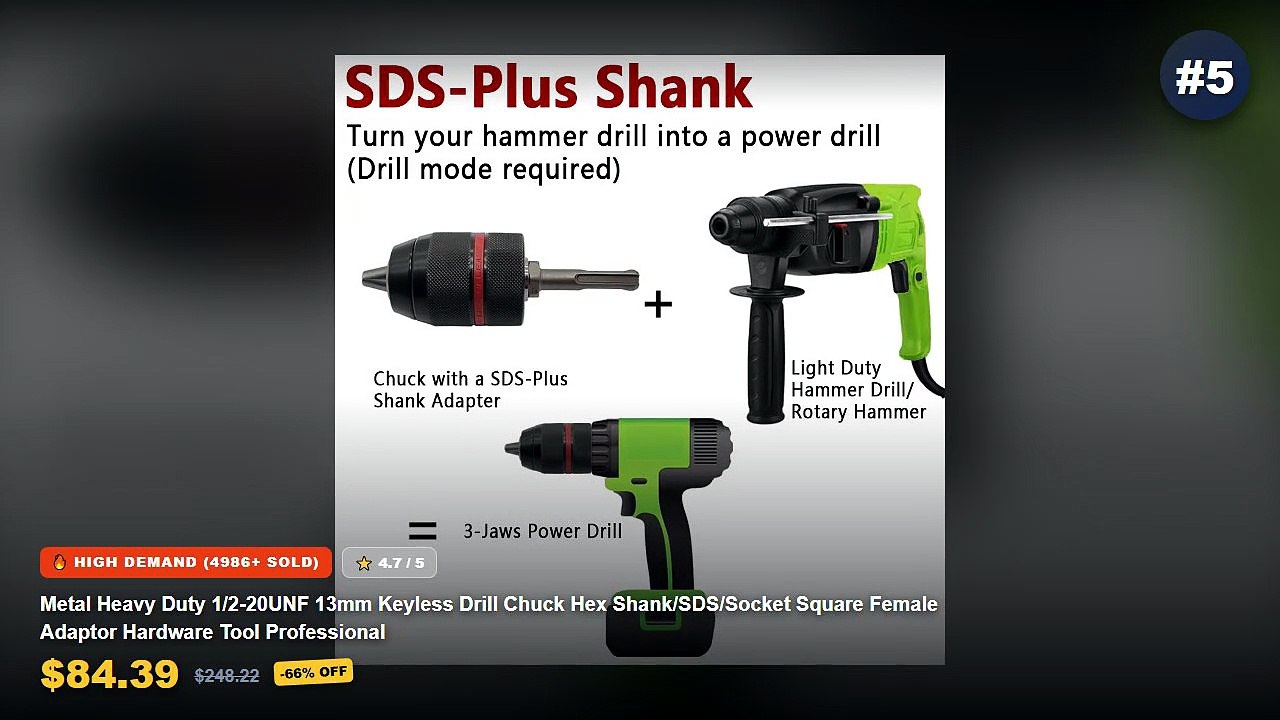 Top 5 Keyless Drill Chucks For Quick Changes: Top 5 Best Sellers - 1/2 20UNF Drill Chuck 1/2 Chuck Adapter 2 13 Mm Capac...