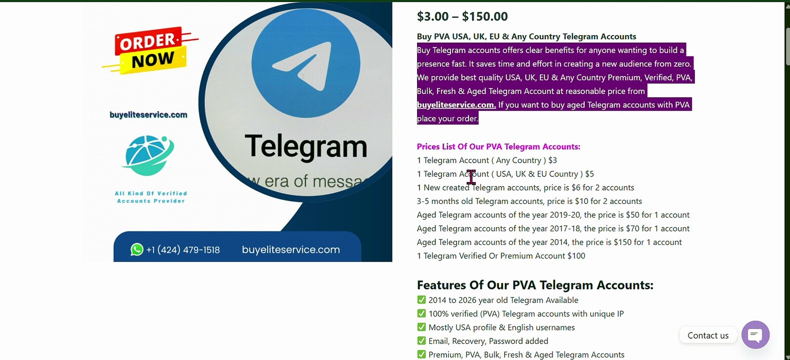 Buy Telegram Accounts, Currency & Items Safely...
