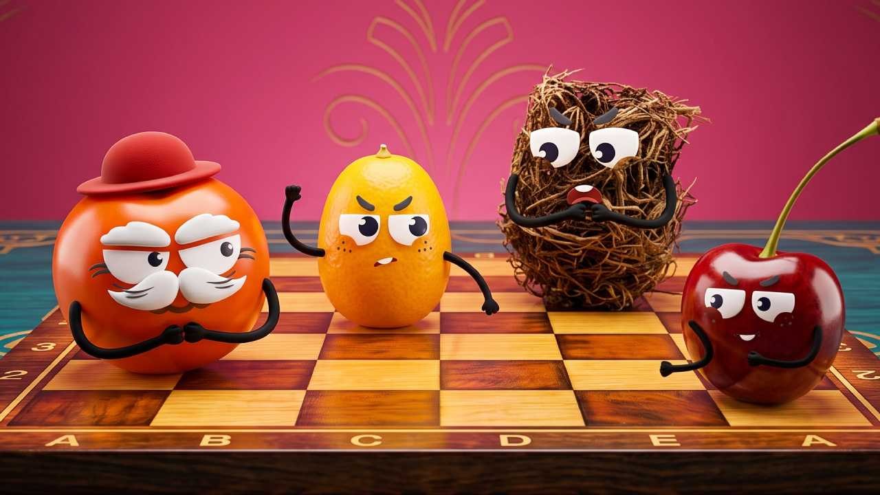 Fruit Chess Battle: Hilarious Doodland Showdown!