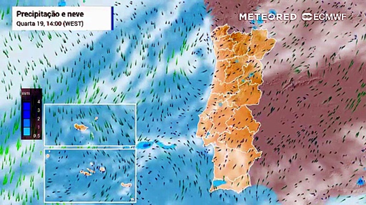 Assim evoluirá a probabilidade de chuva ao longo desta quinta-feira