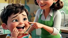 Boy eating cookies in kitchen funny video