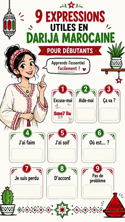 Apprendre la Darija Marocaine 🇲🇦 | 9 Expressions Essentielles pour Débutants