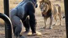 When the King of the Jungle meets the King of the Forest! 🦍⚔️🦁