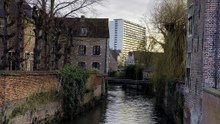 Historic Canal in Leuven - Peaceful 4K Travel Clip