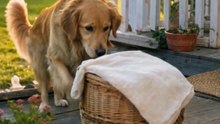 Our dog had NO idea what was in the basket 👀
