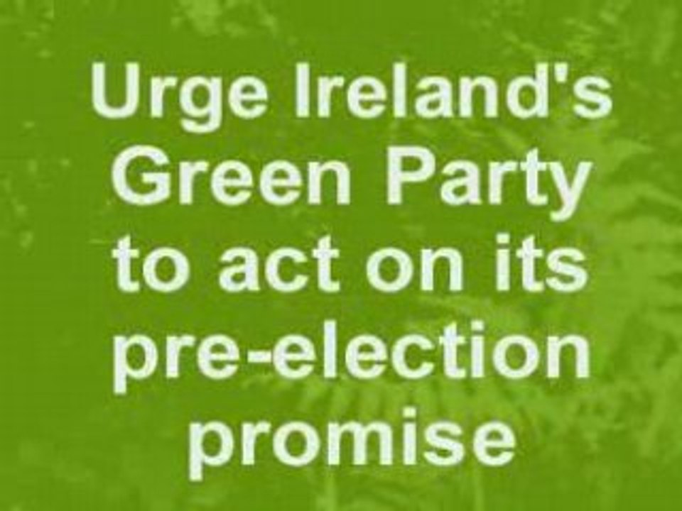 Urge Ireland's Green party to ban blood sports