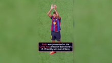 Barca crowd ERUPT as Rodri presented