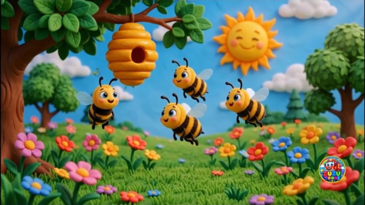 🐝 6 Little Honey Bees 🐝 | Buzz Buzz | Nursery Rhymes | Original Zuzu Toons