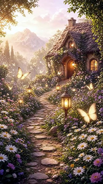 A path of daisies leading home… 🌼🏡