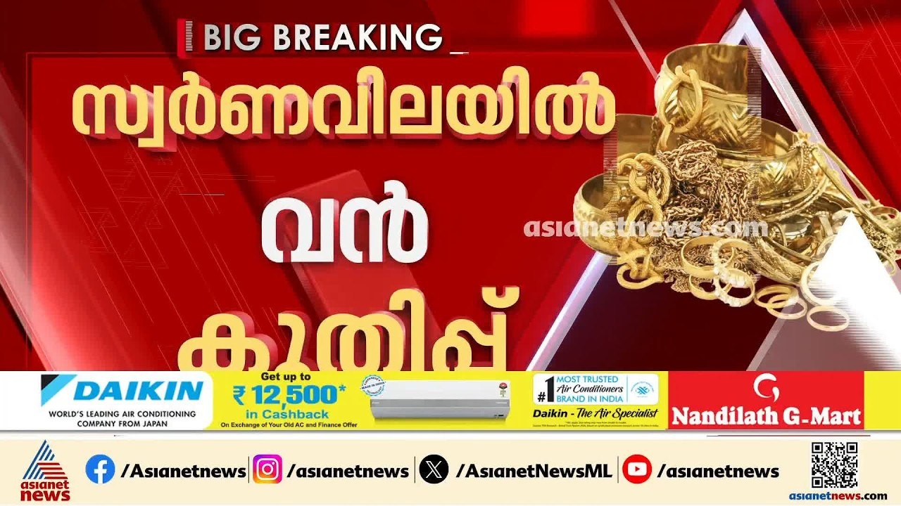 സ്വര്‍ണ വിലയിൽ വൻ വര്‍ദ്ധനവ്; ഗ്രാമിന് 395 രൂപ...