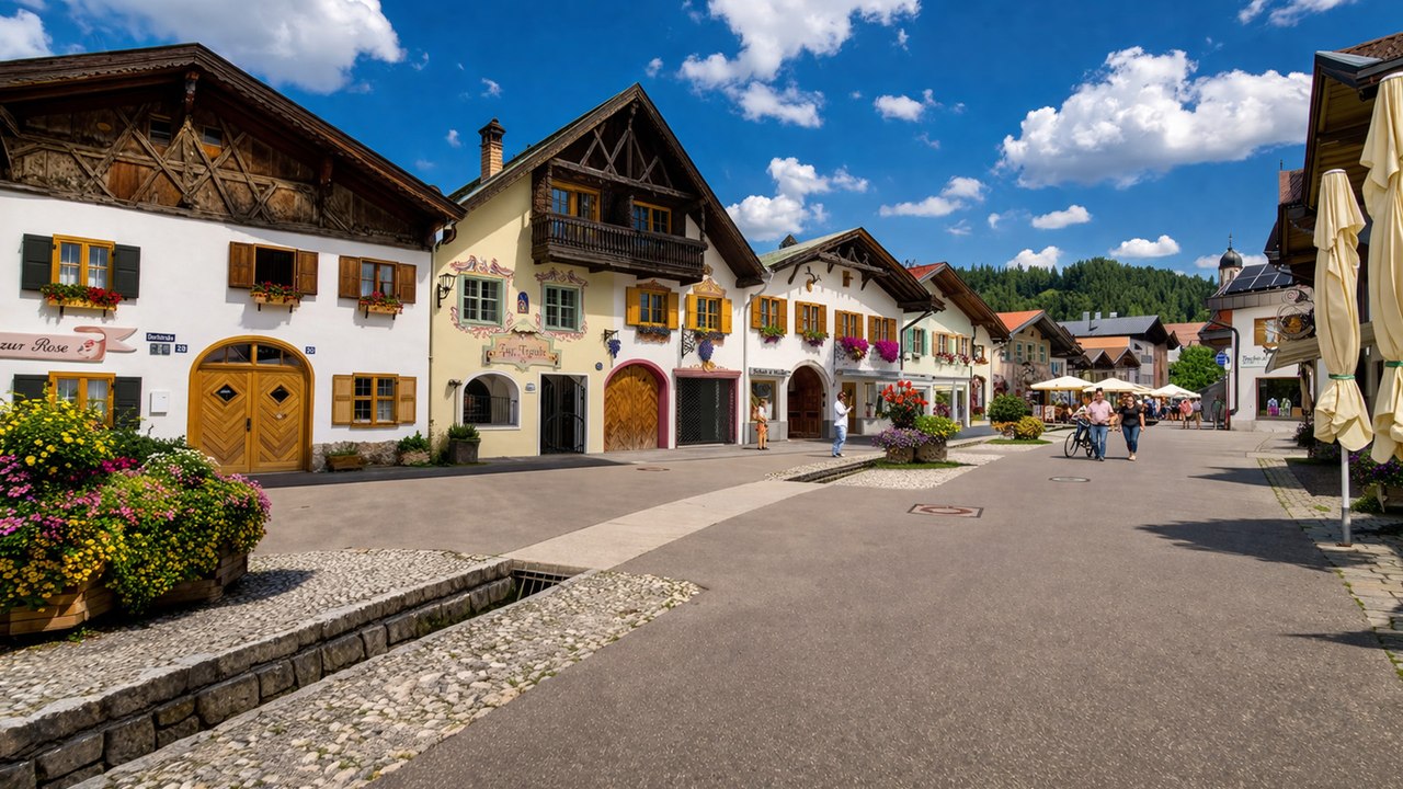 Discover Mittenwald: Germany's Stunning Village with Charming Houses and Wall Art (Full HD 8K)