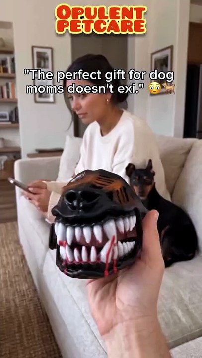 Scary Animal Muzzle with Bloody Fangs - Latex Headgear for Dogs