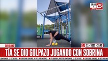 Cuidado con el tobillo: jugaba con su sobrina y se dio flor de golpazo
