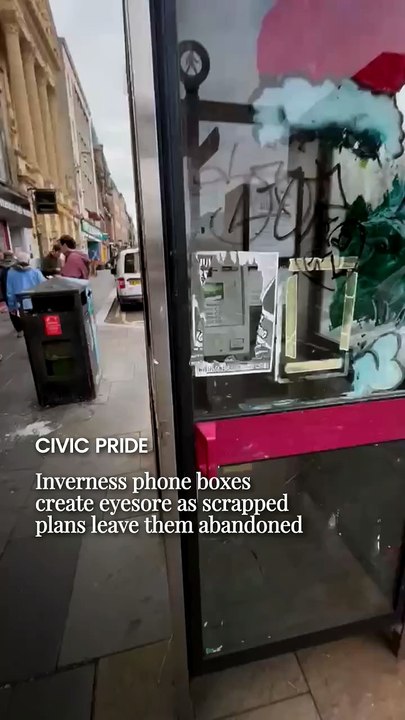 Inverness phone boxes create eyesore as scrapped plans leave them abandoned
