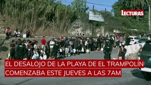Miles de migrantes desalojados de la playa ceutí de El Trampolín