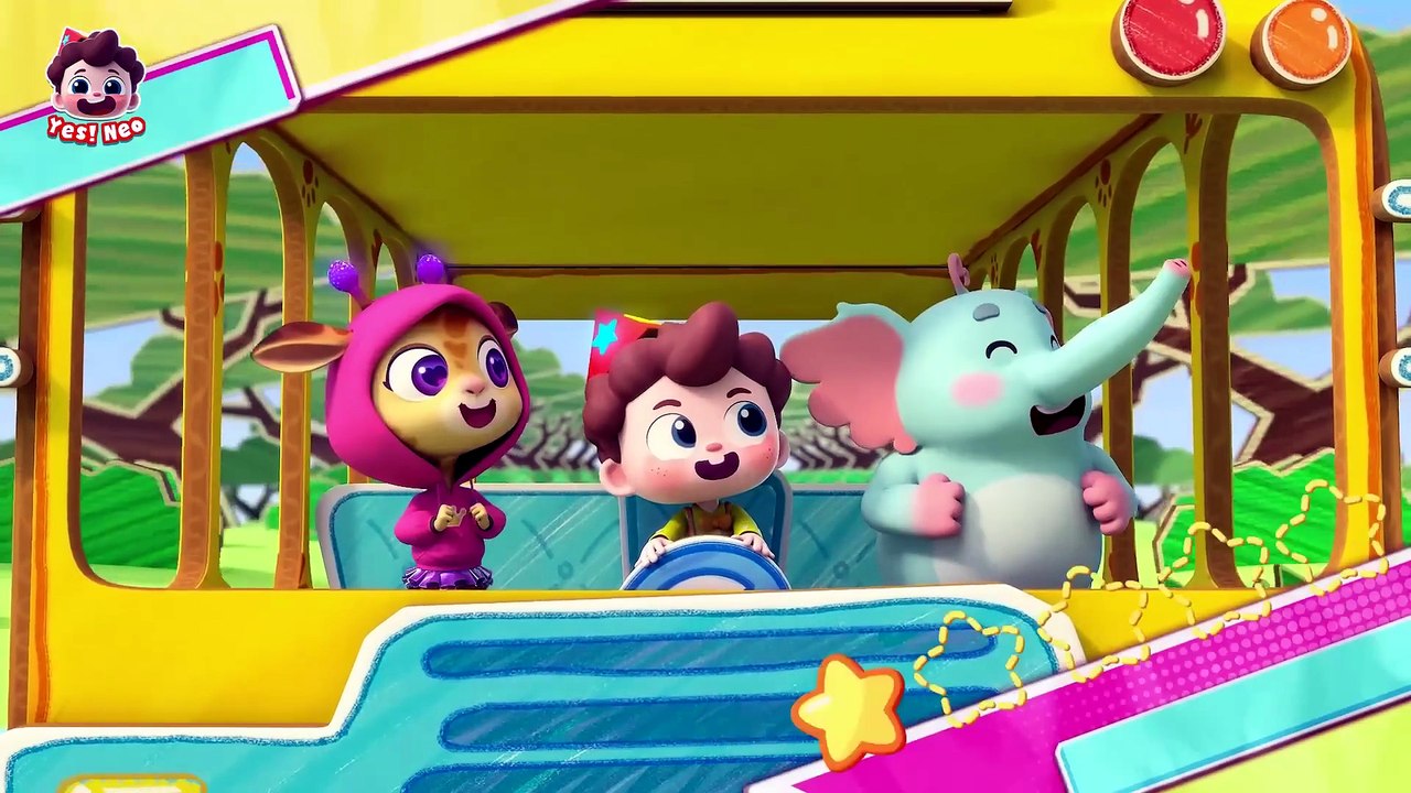 Safari Bus Song - Safari Animals - Wheels On Th...