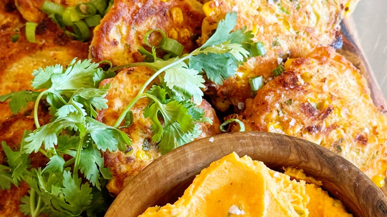 Corn Fritters with Sweet Potato Butter Recipe