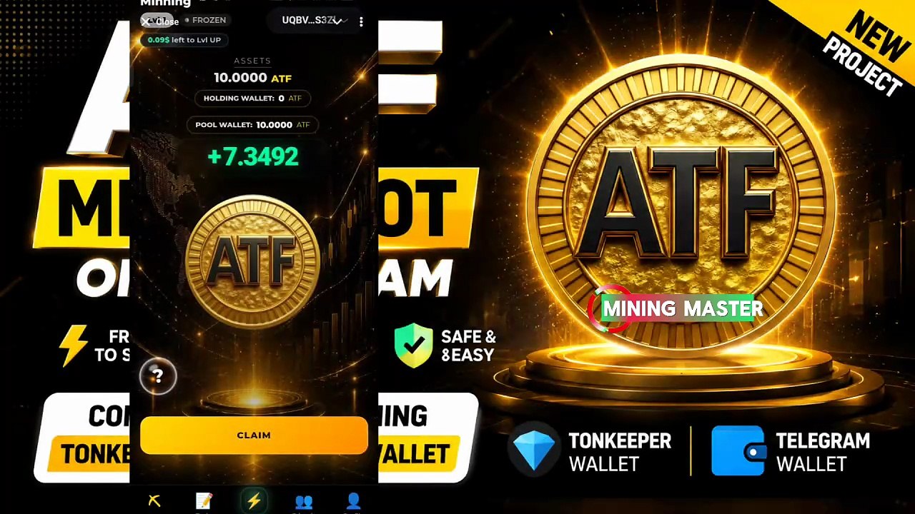 ATF Mining Bot LIVE  | Free Telegram Mining | Connect Tonkeeper & Telegram Wallet | New Project 2026