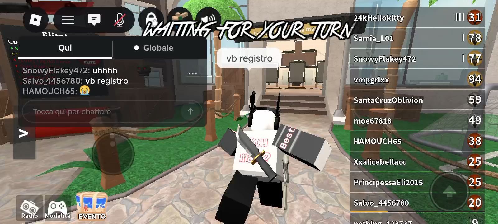 Gioco a roblox a murder mistery