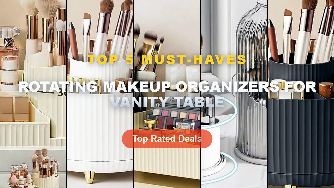 Top 5 Best Rotating Makeup Organizers For Vanity Table (Must Have!) - 360° Rotating Makeup Organizer 1pc Plastic Cosmeti...
