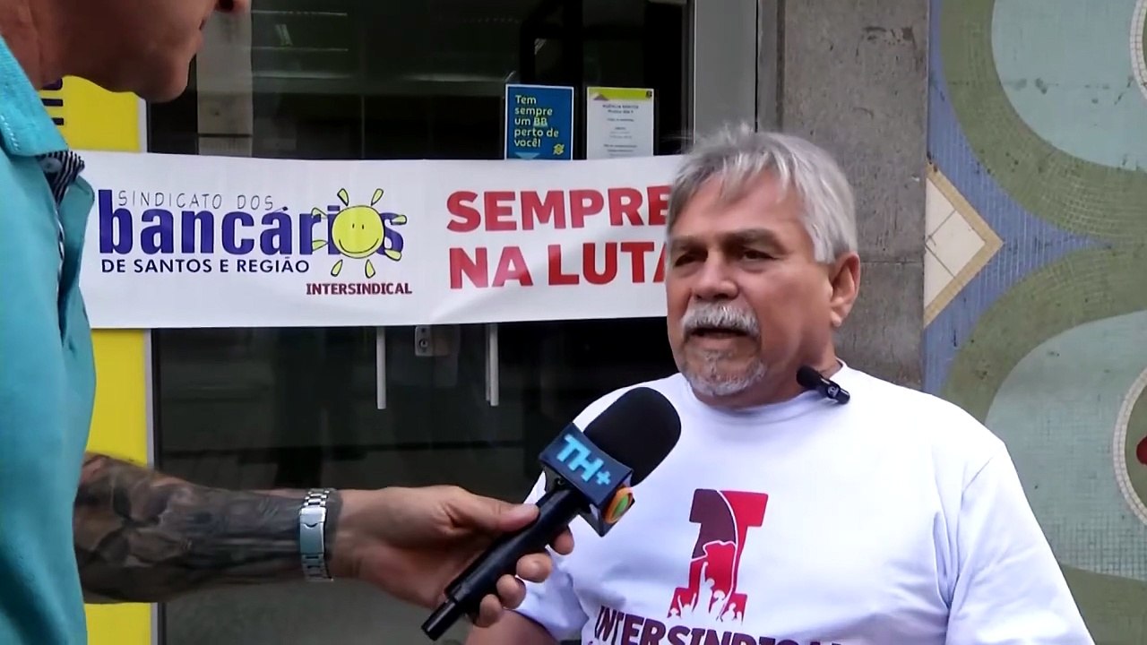 Bancários fazem paralisação na Baixada Santista