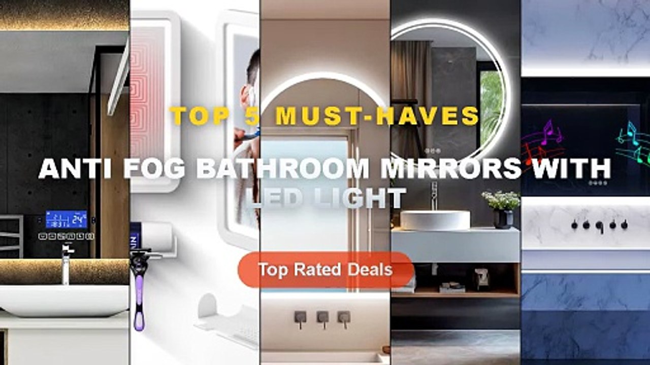 Anti Fog Bathroom Mirrors With LED Light: Top 5 Best Sellers - Oval LED Bathroom Mirror with Lights, Anti Fog, Bluetooth...