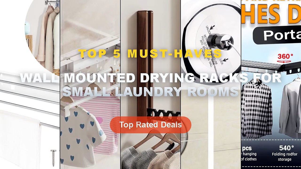 Cheap & Best Wall Mounted Drying Racks For Small Laundry Rooms Unboxing & Review - Sucker Retractable Cloth Drying Rack ...