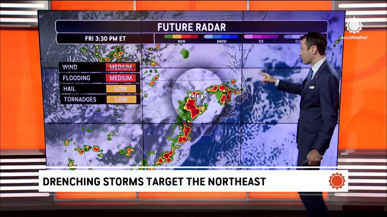 Drenching storms target the Northeast