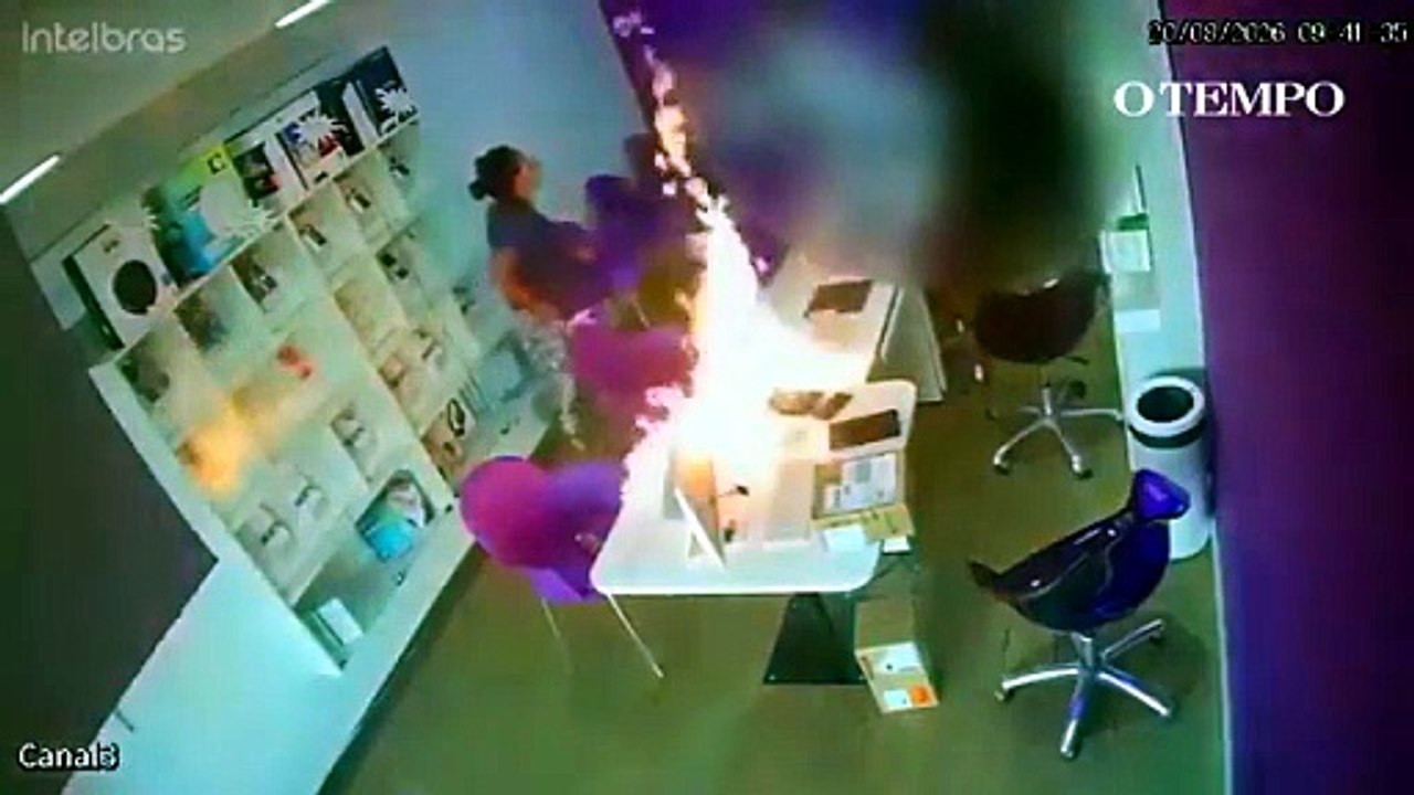 Mulher incendeia loja de telefonia em Minas apó...