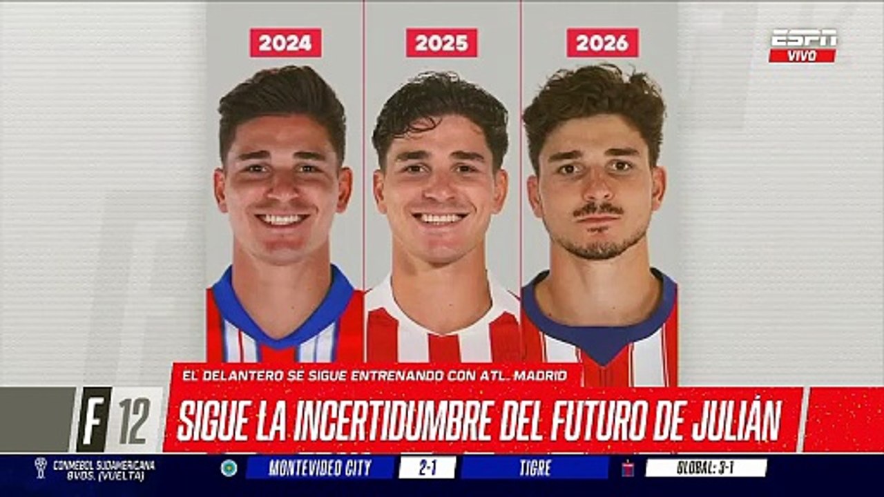 Comparando las fotos de Julián durante los años en el Atlético.
