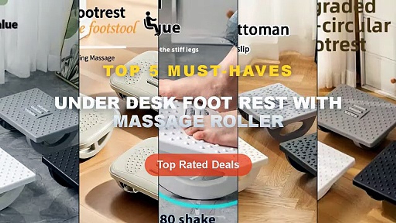 Amazing Under Desk Foot Rest With Massage Rolle...