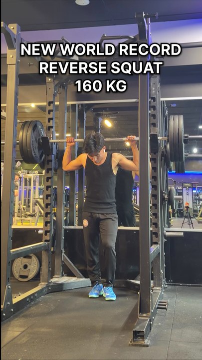 New world record reverse squat 160 kg #gym #funny #reel