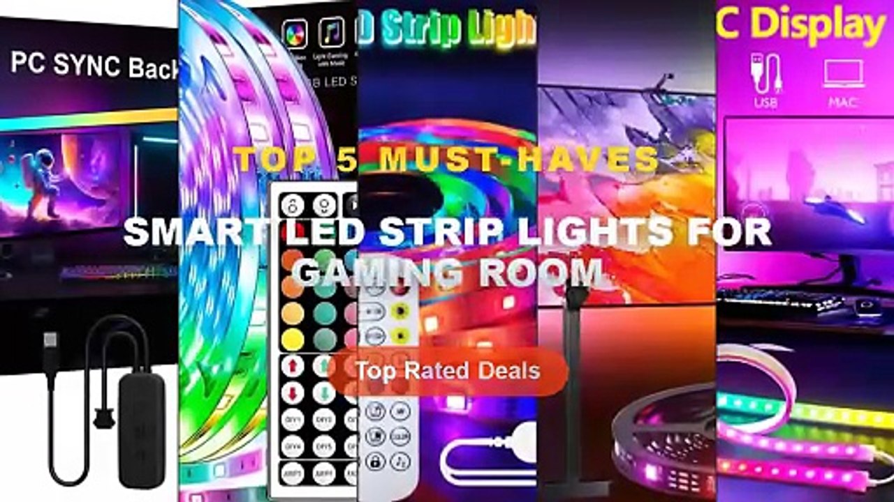 Smart LED Strip Lights For Gaming Room: Top 5 Best Sellers - Smart Gaming LED Strip Lights 24 34 Inch Computer Screen Ba...