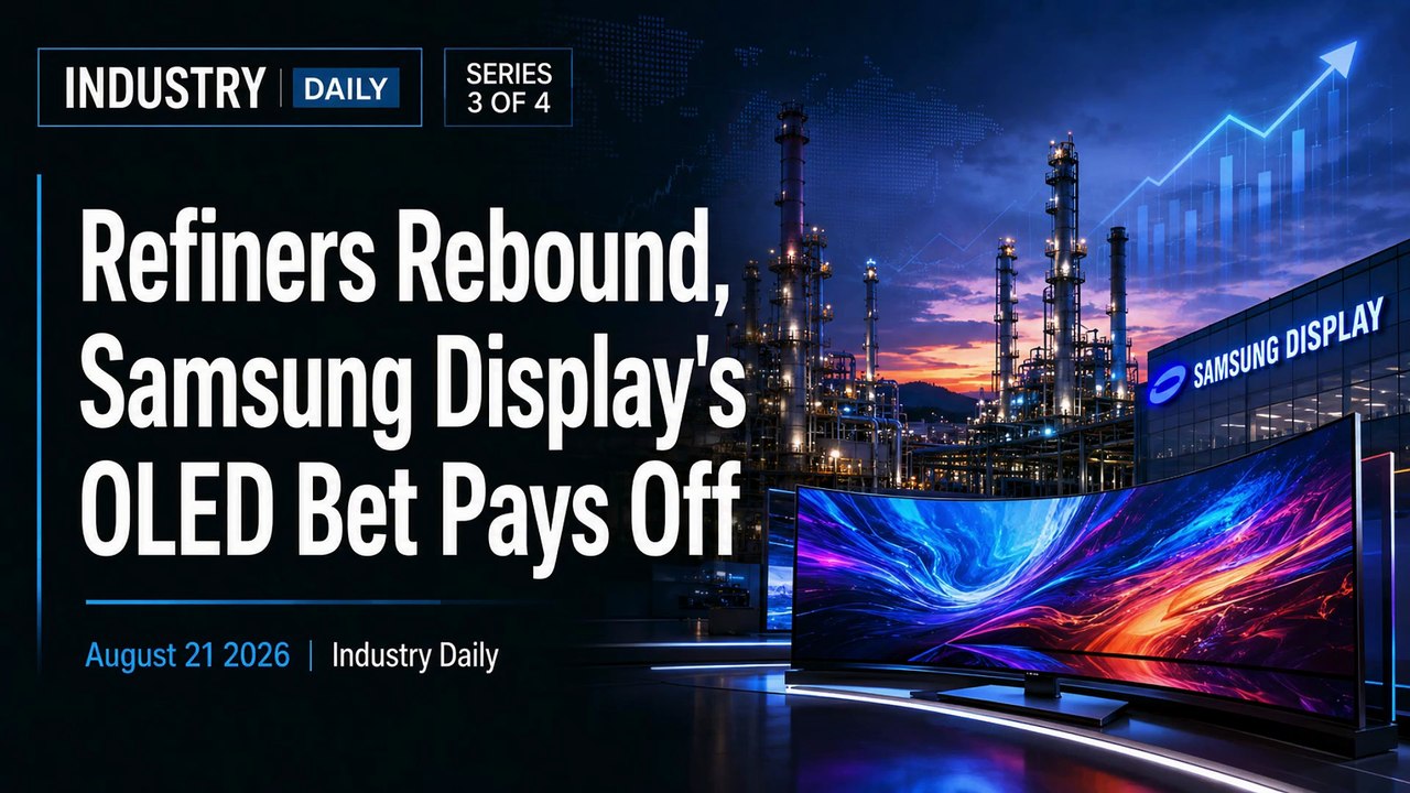 Refiners Rebound, Samsung Display's OLED Bet Pays Off | August 21 2026