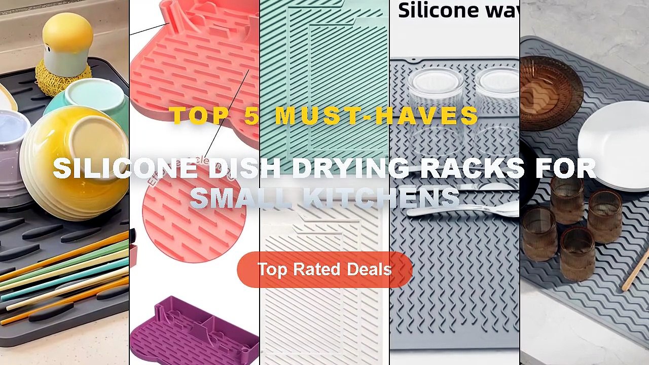 Why Everyone Is Buying Silicone Dish Drying Racks For Small Kitchens - Silicone Dish Drying Mat Non Slip Drying Rack Pad...