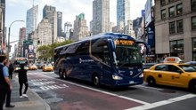 Lrizar i8 MTA coach bus Driving in NYC Road