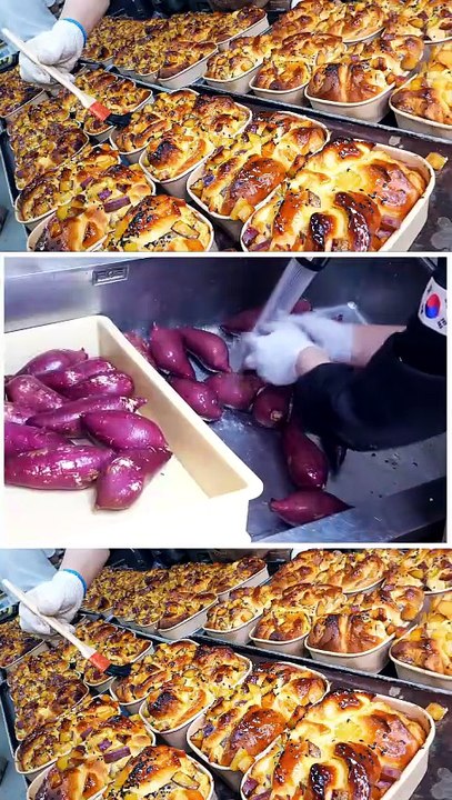 SWEET POTATO Baking Process in Korean Bakery