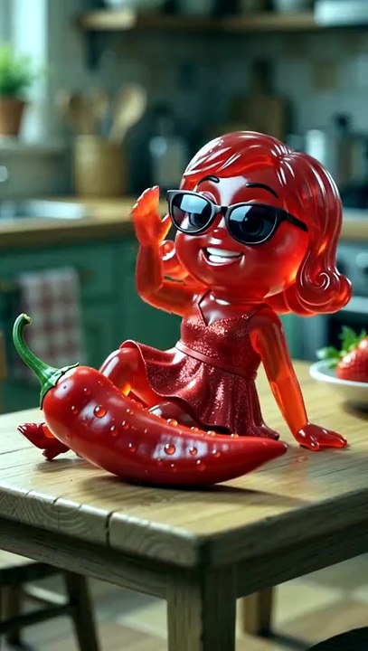 🌶️😂 Red Jelly Baby Girl vs Angry Chili