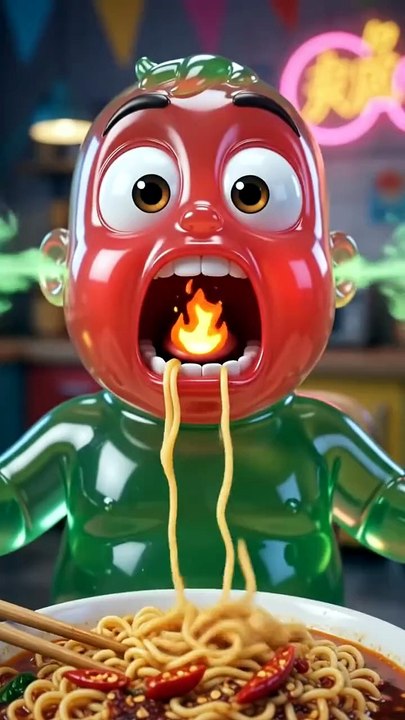 🌶️😂 Jelly Baby Spicy Noodles Challenge