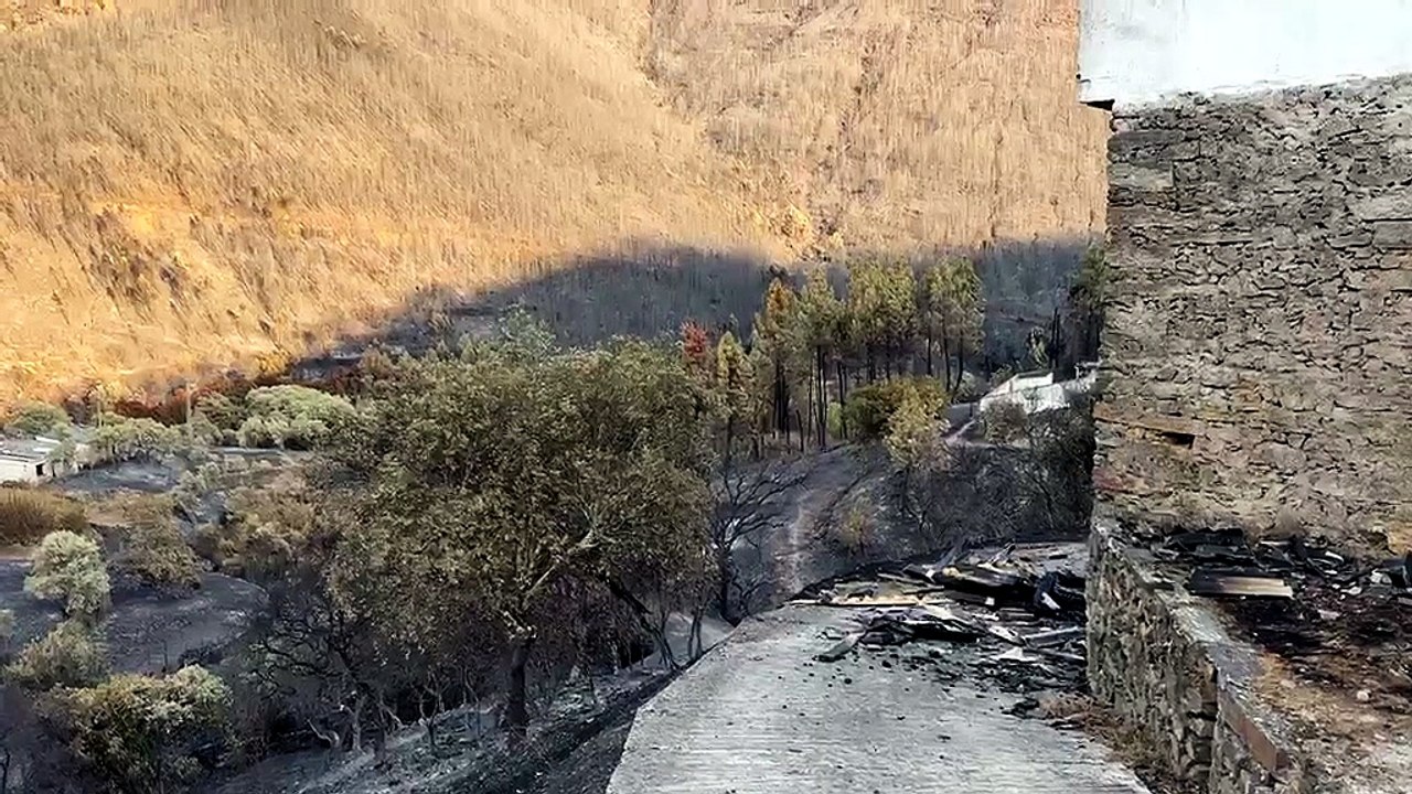 El incendio de Las Hurdes evoluciona bien y per...