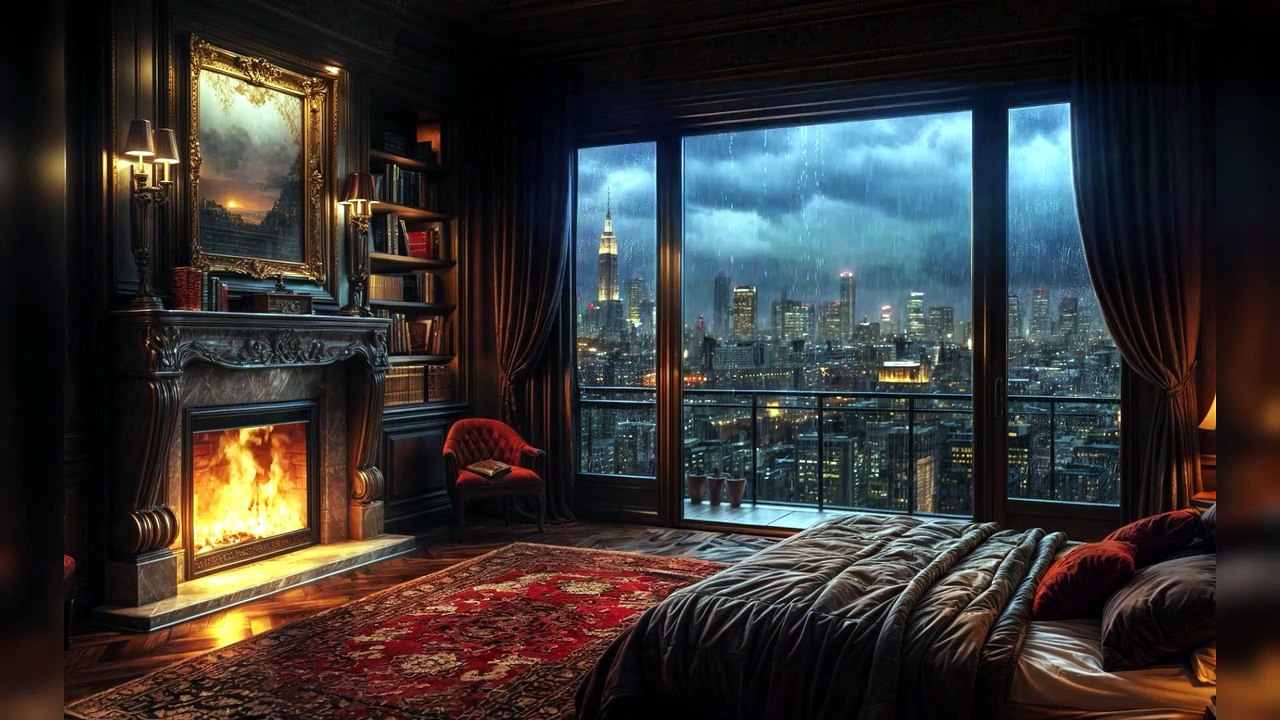 Sleep in 10 Minutes 🌧️🔥 Rain, Thunder & Fireplace – Relax and Enjoy!