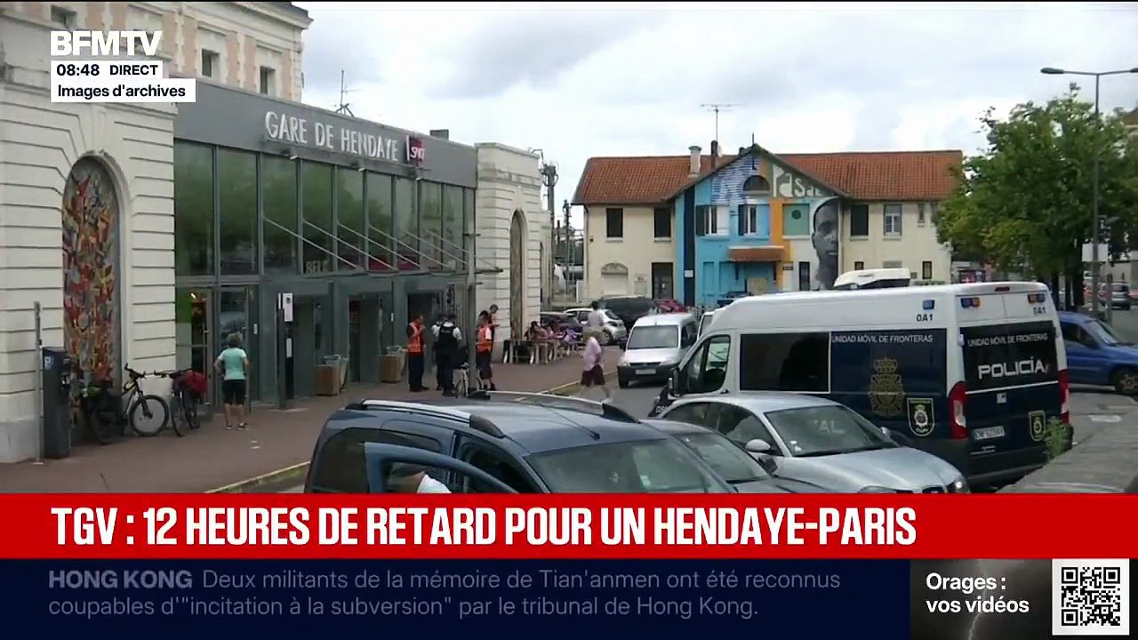 Orages : La nuit de l'enfer pour les 500  passagers du TGV 8542 qui relayait Hendaye à Paris qui a été privé d'alimentation et affiché plus de 12 heures de retard
