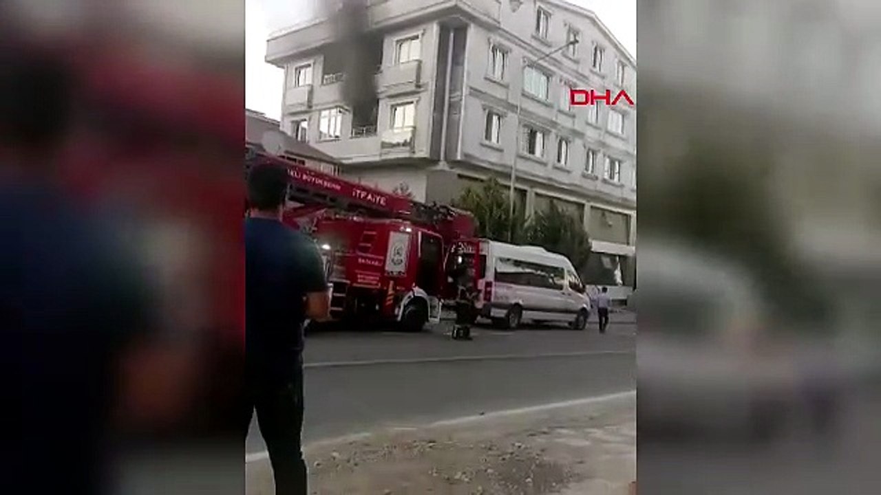 Yangın çıkan dairede korkutan patlama
