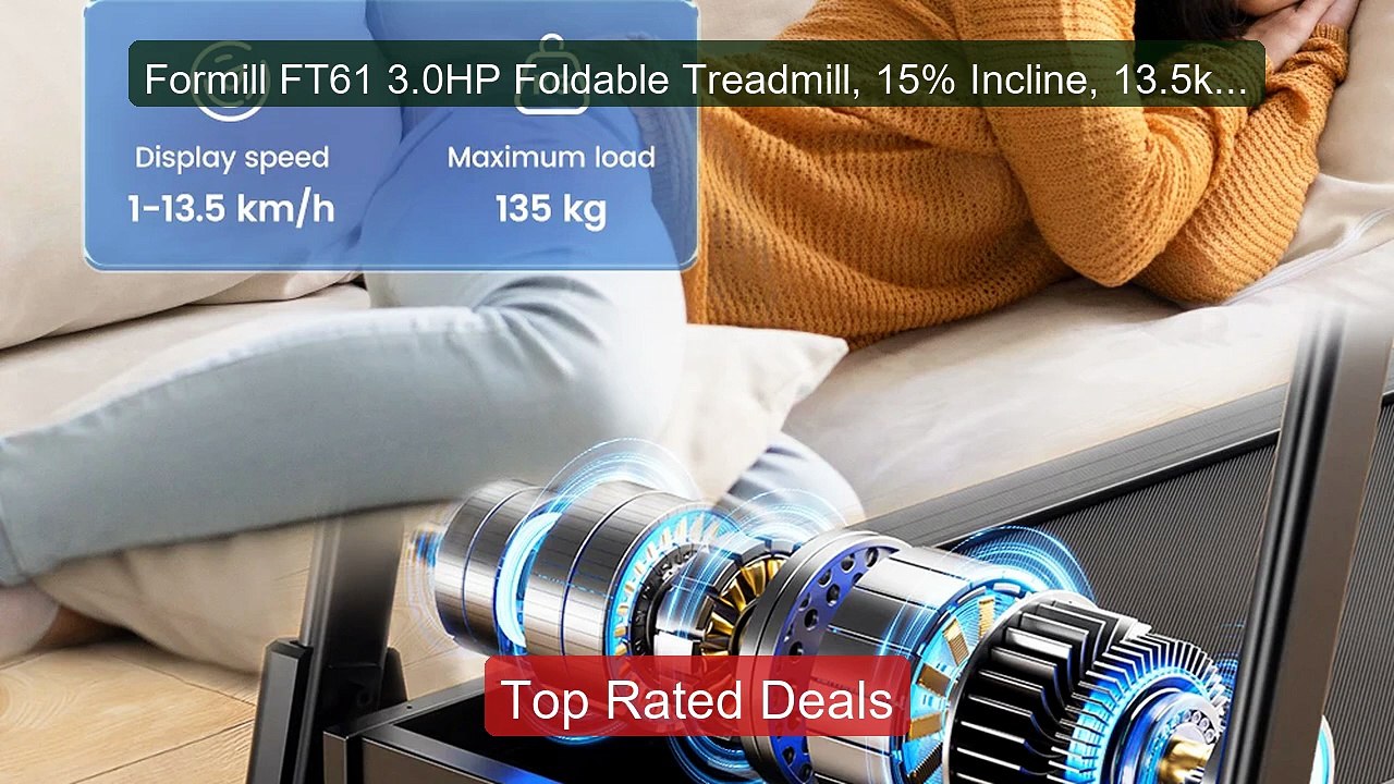 Formill FT61 3.0HP Foldable Treadmill, 15% Incl...