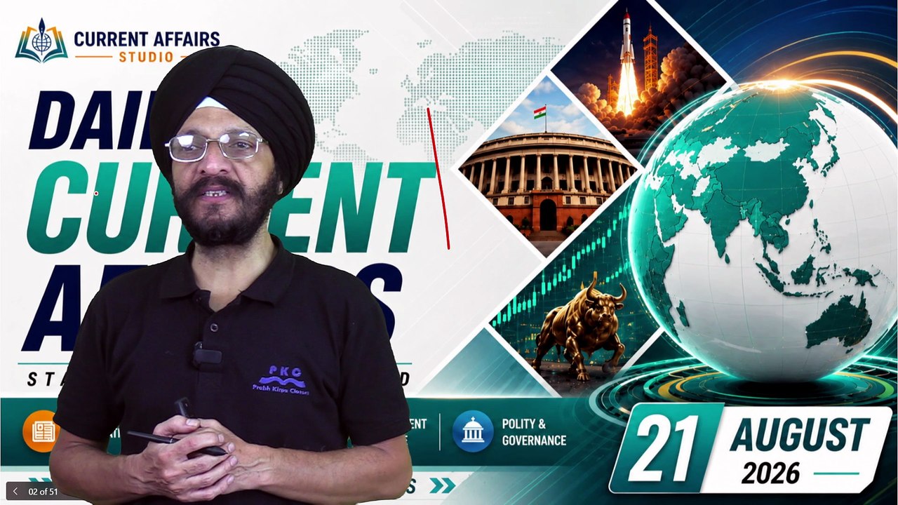 21 August Daily Current Affairs 2026 | Current Affairs Today | UPSC, SSC, Banking, Railway