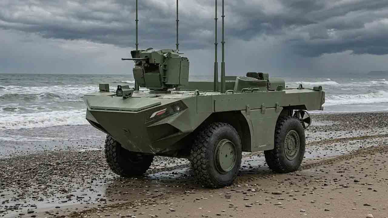 Turkey unveils I-ZAHA, new 8-ton unmanned amphibious vehicle