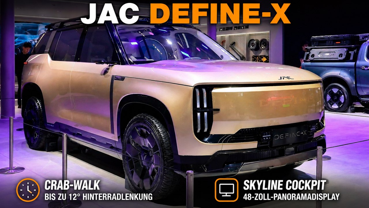 JAC DEFINE-X: Digital-Cockpit trifft auf cleveres By-Wire-Fahrwerk