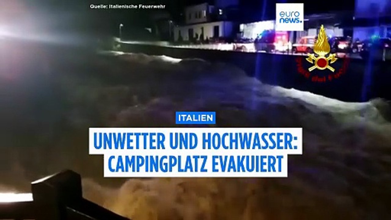 Überschwemmungen im Norden von Italien: Campingplatz evakuiert