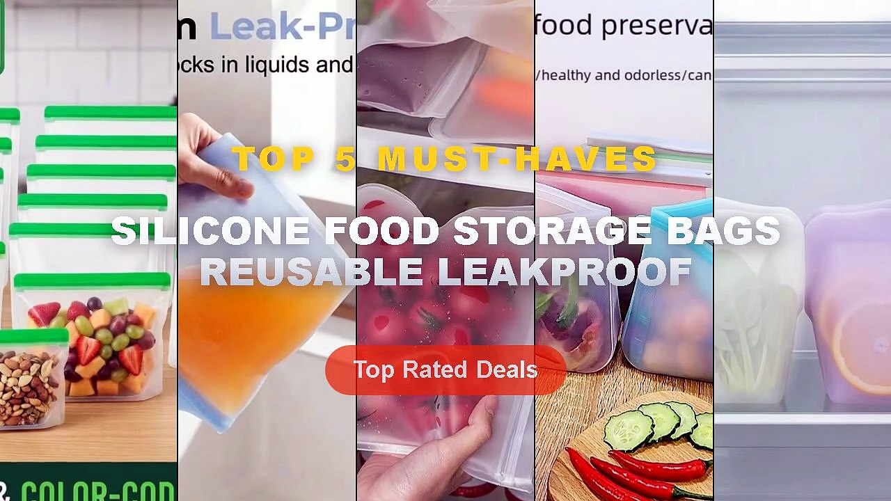 Cheap & Best Silicone Food Storage Bags Reusable Leakproof Unboxing & Review - 4PCS Fresh Keeping Silicone Storage Bag L...